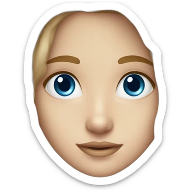 a girl with long bleached brown hair with freckles and blue eyes sticker