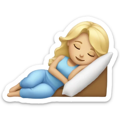 Blonde girl sleeping sticker