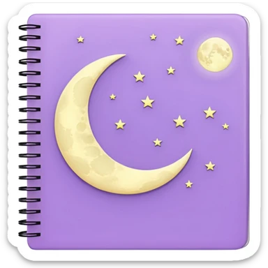 lilac notebook moon sticker