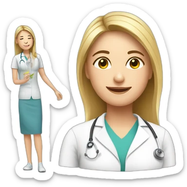 physiotherapist girl working with patients sticker