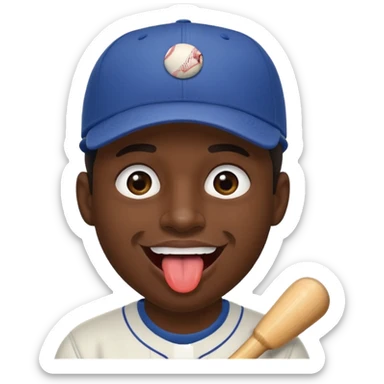 Negro con gorra de béisbol sacando la lengua sticker