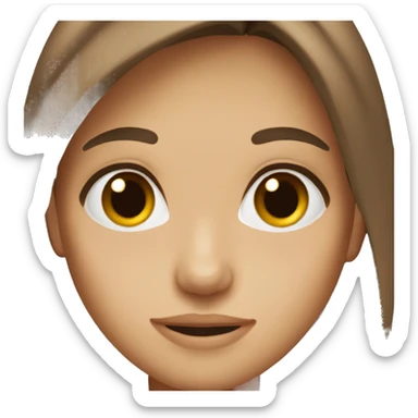 long Brown hair brown eyed girl sticker