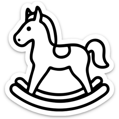 A traditional wooden rocking horse toy for children sticker