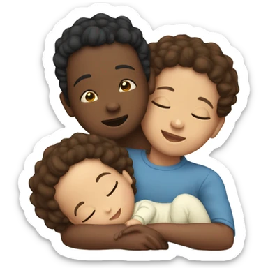 3 kids and a baby sleeping sticker