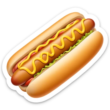 Retro style hot dog with minimal details like first generation emoji sticker