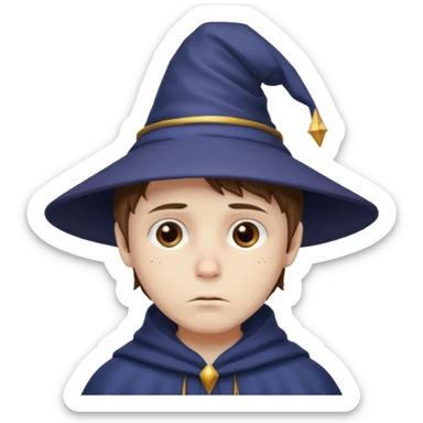 sad wizards in hat boy sticker