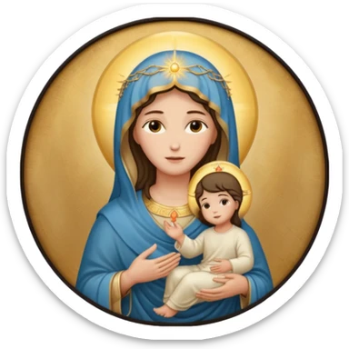 Image of the Mother of God in a frame sticker