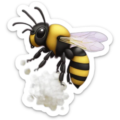 A bee wity confetti sticker