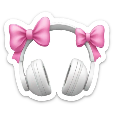 White headphones with pink bows sticker