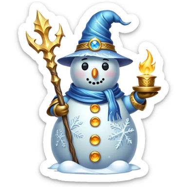 Frost wizard snowman but gold sticker