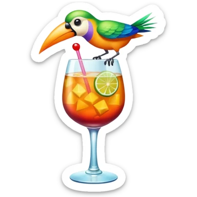 Cocktail bird  sticker
