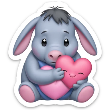 Eeyore in a heart sticker