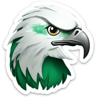 Eagles logo in Kelly Green sticker