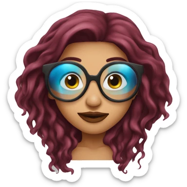 Beautiful tattooed  burgundy long haired woman swimming in a pool sticker