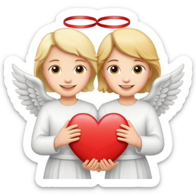 angels holding i love you sign sticker