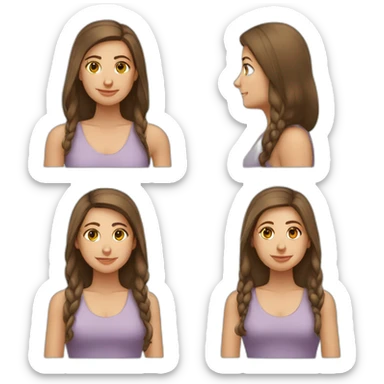 Žena s hnědými vlasy v drdolu sticker