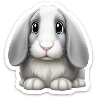 grey lop-eared rabbit sticker