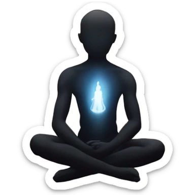 strong spiritual aura emits from human silhouette  sticker