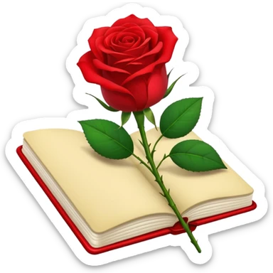notebook  and rose sticker