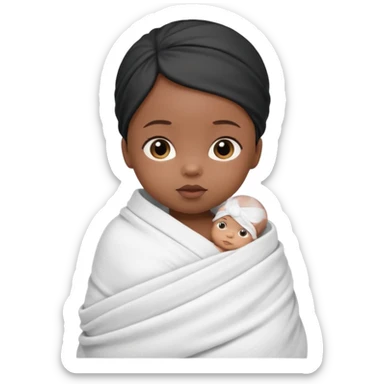 newborn black baby girl in a swaddle sticker