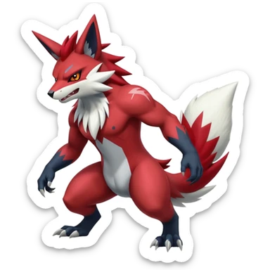 Shiny Epic Handsome Badass Zoroark-Zangoose-Zeraora-hybrid (Full body) sticker
