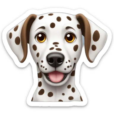 Dalmatian with brown colored spots and full colored ears sticker