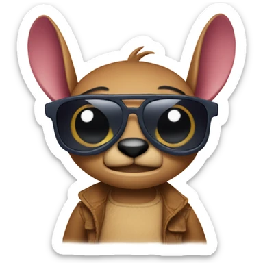 Stich with sunglasses   sticker