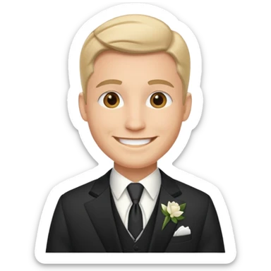 American groom, traditional, culture of american, smiley on face. sticker