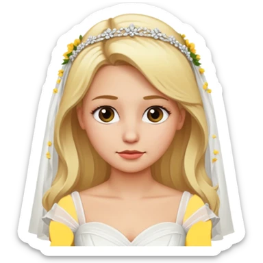 blonde bride no smile sticker