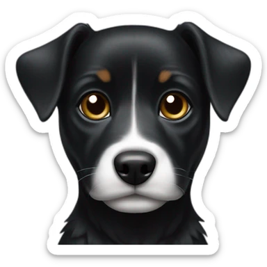 Black small dog with White spot sticker