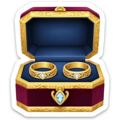 Couple of ring in box sticker