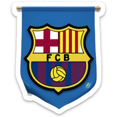 el escudo del fc barcelona con ojos y una bandera de guatemala sticker