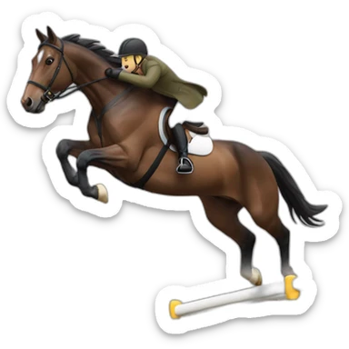 Cheval en saut d’obstacle sticker