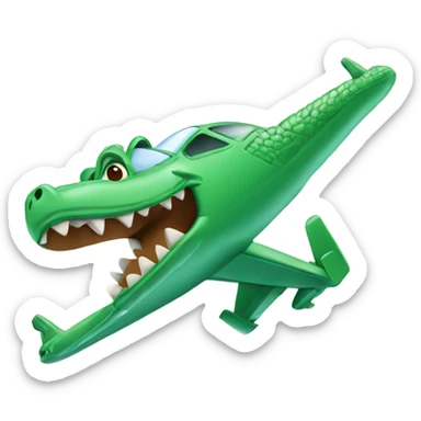 crocodile flying a plane sticker