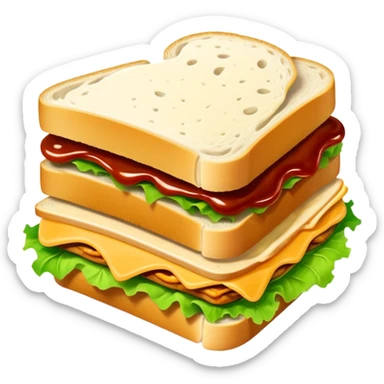 Sandwich with turkey, lettuce, cheese and lots of sauce that is dripping on the sides  sticker