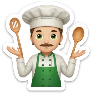 chef with green apron sticker