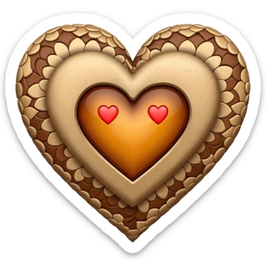 heart with brown and beige pattern sticker