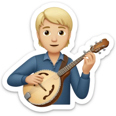 Shot blond haired mandolin player sticker
