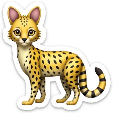 Leopard-Cheetah-Serval-Civet-Trico-Sergal-Vernid-fusion-hybrid-animal-creature, dull body sticker