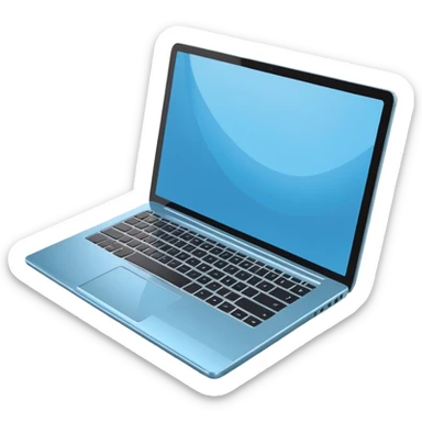 3D minimal icon of a premium laptop with a subtle color code #FF3D00 accent. Clean, modern, high-end tech style. sticker