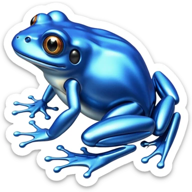 bionic blue frog sticker