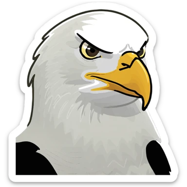 Bald eagle with American flag in background  sticker