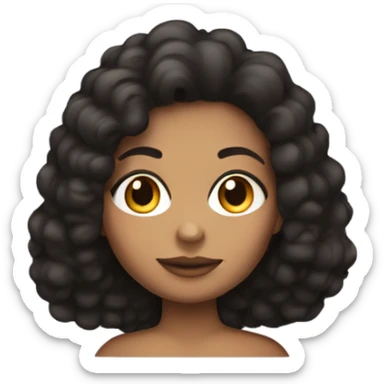 Una chica de piel morena con cabello afro corto sticker