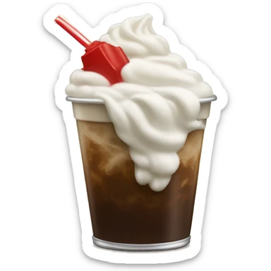 Coke float in cup and with staw sticker