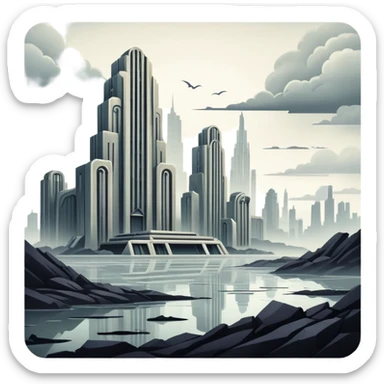 Gloomy Dystopian Apocalyptic Aesthetic Scenery Deco sticker
