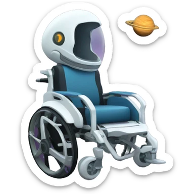 Futuristic wheelchair in space sticker