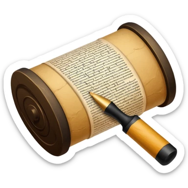 Pergamino enrollado con un sello de cera negro sticker