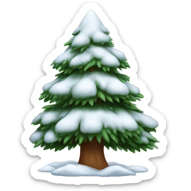 pine tree with snow sticker