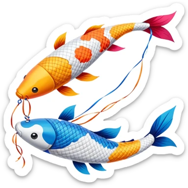 Koinobori, many koi kite sticker