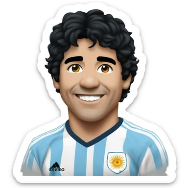 maradona argentina young smile sticker